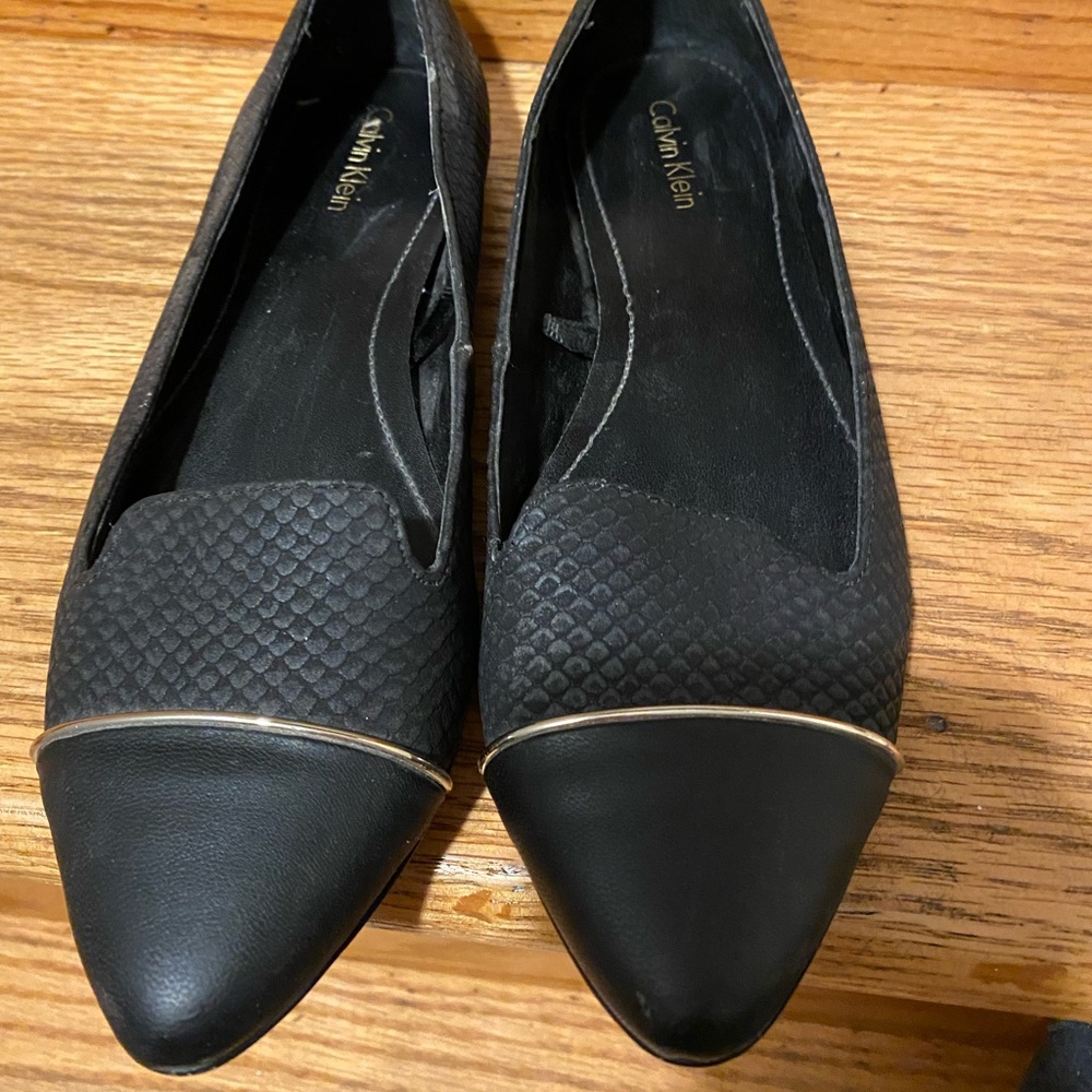 Calvin Klein Black flats Size 6. Used.